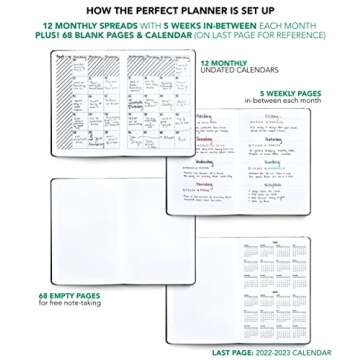 BK UNDATED Yearly Weekly/Monthly Planner 2025-26 Daily Planner Agenda & Personal Organizer to Increase Productivity, Academic Planner w/Sticker Set. A5 (5.8 x 8.3) - Brown Hardcover