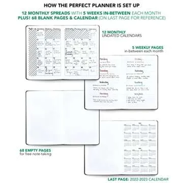 BK UNDATED Yearly Weekly/Monthly Planner 2025-26 Daily Planner Agenda & Personal Organizer to Increase Productivity, Academic Planner w/Sticker Set. A5 (5.8 x 8.3) - Brown Hardcover