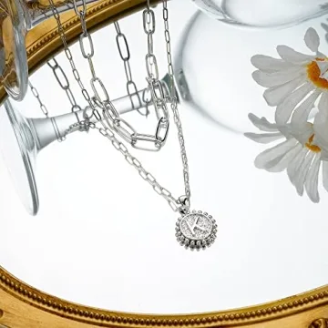 Elegant Silver Layered Necklaces for Stylish Women and Girls