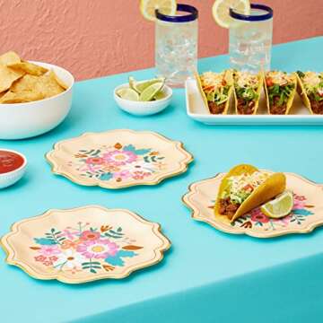 Vintage Floral Paper Plates - 24 Pack for Stylish Gatherings