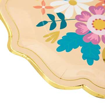 Vintage Floral Paper Plates - 24 Pack for Stylish Gatherings