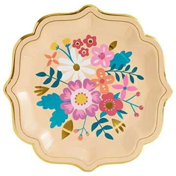 Vintage Floral Paper Plates - 24 Pack for Stylish Gatherings