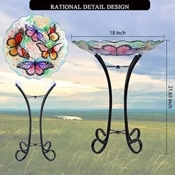 Beautiful VCUTEKA Glass Bird Bath for Bird Lovers