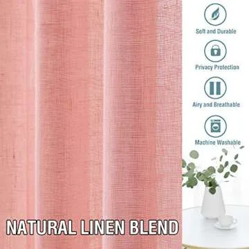 Natural Linen Blended Curtains - Elegant Light Filtering Drapes