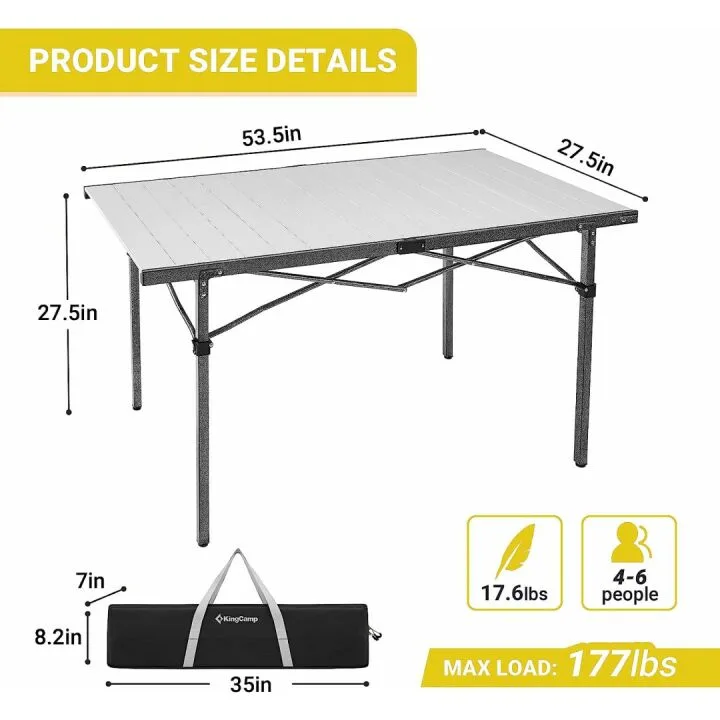 Portable Aluminum Camping Table - Lightweight & Foldable