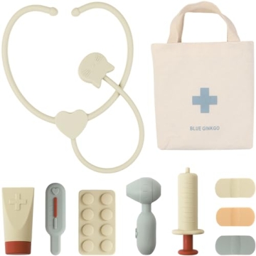 BLUE GINKGO Toddler Doctor Kit - 10-Piece Silicone Playset for Pretend Play