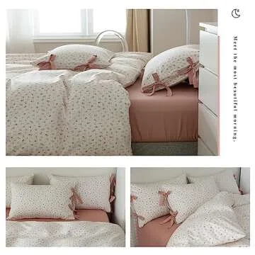 Chic Botanical Floral Cotton Duvet Cover Set for King Beds