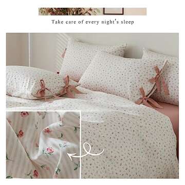 Chic Botanical Floral Cotton Duvet Cover Set for King Beds