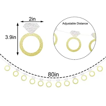 Stunning Bachelorette Party Banner with Diamond Rings