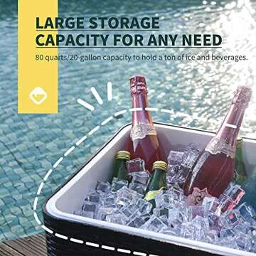 Outsunny 80 QT Rolling Ice Chest Portable Patio Party Drink Cooler Cart - Dark Bro