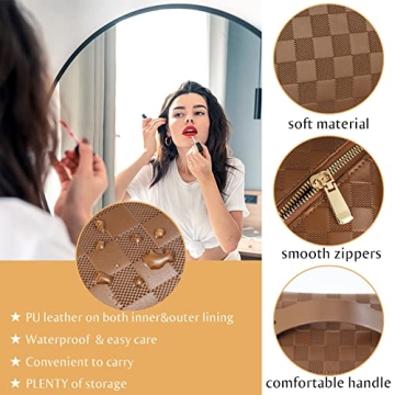 ALEXTINA Waterproof PU Leather Travel Cosmetic Bag Organizer