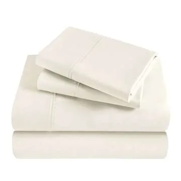 Superior Modal from Beechwood 300 Thread Bed Sheet Set, 1 Elastic Deep Pocket Fitted Sheet, 1 Flat S...