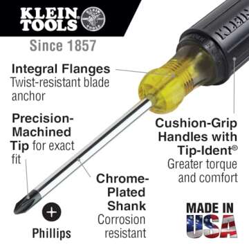Klein Tools 5-Piece Screwdriver Set with Cushion Grip Comfort