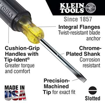 Klein Tools 5-Piece Screwdriver Set with Cushion Grip Comfort