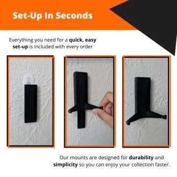 Now Spinning Vinyl Record Wall Mount Display/Shelf | Hang Albums Without Wall-Damage | Perfect for Office, Home, Dorms, and Apartments (Now Spinning + 2 Mounts, White)