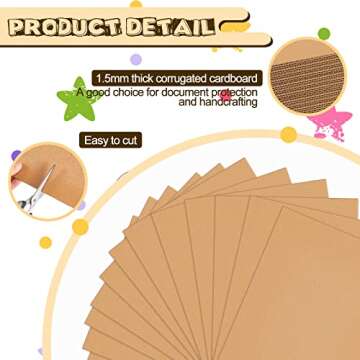 Henoyso 110 Pack Corrugated Cardboard Sheets Flat Cardboard Sheets Packaging Inserts Flat Square Inserts Squares Separators for Shipping Packing Mailing Crafts(Brown,11 x 8.5 Inch)