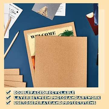 Henoyso 110 Pack Corrugated Cardboard Sheets Flat Cardboard Sheets Packaging Inserts Flat Square Inserts Squares Separators for Shipping Packing Mailing Crafts(Brown,11 x 8.5 Inch)