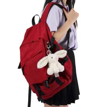 Apricot Lamb Cute Toys Plush Cream Bunny Rabbit Stuffed Animal Soft Keychain for Kids Bag, Purse, Backpack, Handbag (6 Inches)