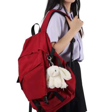 Apricot Lamb Cute Toys Plush Cream Bunny Rabbit Stuffed Animal Soft Keychain for Kids Bag, Purse, Backpack, Handbag (6 Inches)