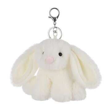 Apricot Lamb Cute Toys Plush Cream Bunny Rabbit Stuffed Animal Soft Keychain for Kids Bag, Purse, Backpack, Handbag (6 Inches)