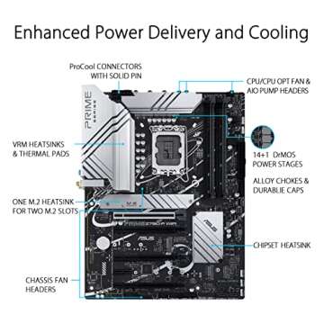 ASUS Z790-P ATX Motherboard with WiFi 6, PCIe 5.0, DDR5, 14+1 Power Stages, 3X M.2, Thunderbolt 4, 2...