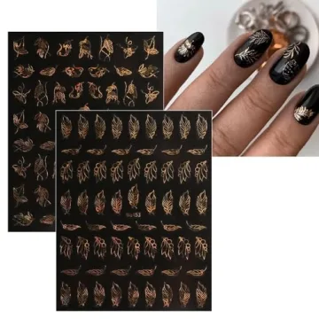 JMEOWIO Flower Nail Art Stickers for Easy Designs