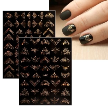 JMEOWIO Flower Nail Art Stickers for Easy Designs