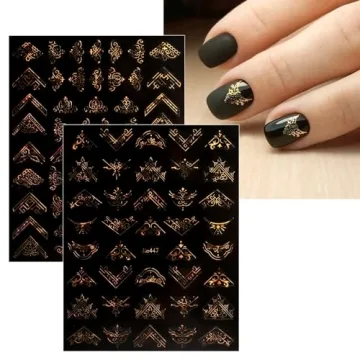 JMEOWIO Flower Nail Art Stickers for Easy Designs