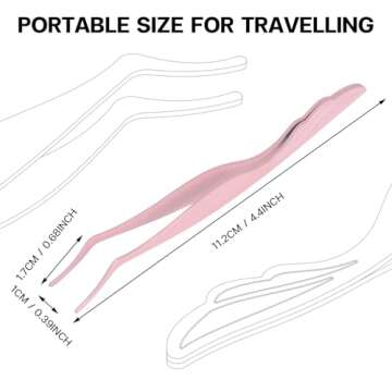 Pretty memory Eyelash Applicator Tool DIY False Curved Eyelash Extension Tweezer for Volume Lashes A...