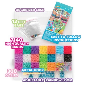 Rainbow Loom Mega Combo Set 7000 Bands Organizer Case Gift