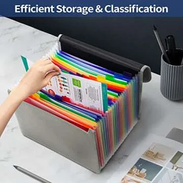 Sooez Accordion File Organizer | Stylish & Durable 24 Pockets