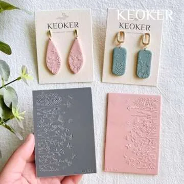 KEOKER Polymer Clay Texture Sheets for Beautiful Earrings