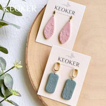 KEOKER Polymer Clay Texture Sheets for Beautiful Earrings