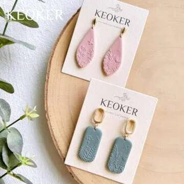 KEOKER Polymer Clay Texture Sheets for Beautiful Earrings