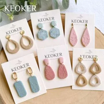 KEOKER Polymer Clay Texture Sheets for Beautiful Earrings