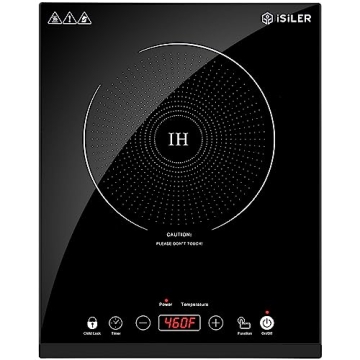 Portable Induction Cooktop, iSiLER 1800W Sensor Touch Electric Induction Cooker Hot Plate with Kids ...