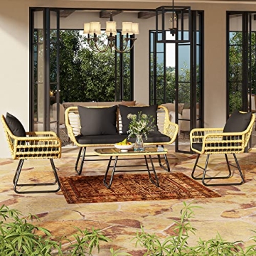 YITAHOME Stylish 4-Piece Patio Furniture Set for Outdoor Living