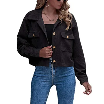 Gihuo Women's Fashion Cropped Shacket Jacket - Versatile Comfort & Style