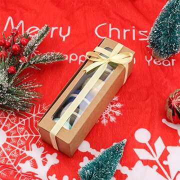 NPLUX 25 Pack Macaron Boxes for 5-7 Macarons Strawberry Boxes Macaron Container Packaging Boxes with...