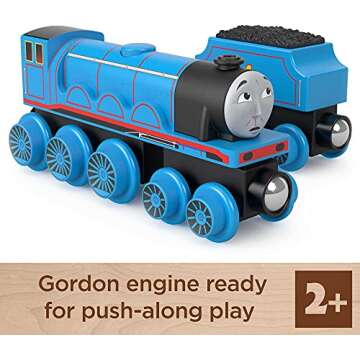 Thomas & Friends Wooden Railway Toy Train Gordon Push-Along Engine & Coal Car