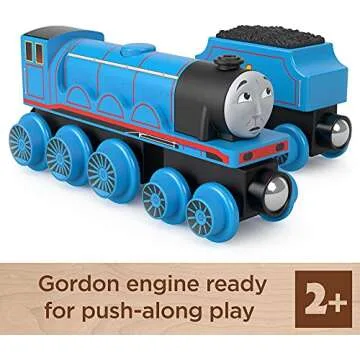 Thomas & Friends Wooden Railway Toy Train Gordon Push-Along Engine & Coal Car
