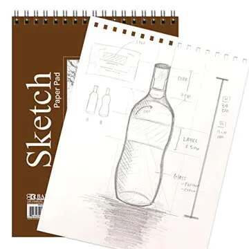 BAZIC Sketch Pad 50 Sheet 6" X 8", Top Bound Spiral Sketchbook Drawing Pads, Sketching Paper Colorin...