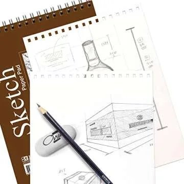 BAZIC Sketch Pad 50 Sheet 6" X 8", Top Bound Spiral Sketchbook Drawing Pads, Sketching Paper Coloring Book for Artist School, 1-Pack