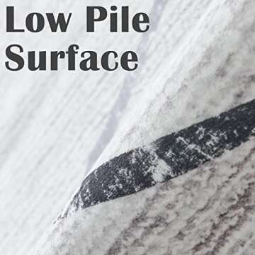 jinchan 4x6 Area Rug, Moroccan Geometric Thin Rug, Non-Slip Soft Accent Carpet for Living Room, Bedroom, Dining Room, Home Office, Grey Black