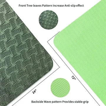 QMKGEC Yoga Mat 8mm TPE Eco Friendly Non-Slip Exercise Mat