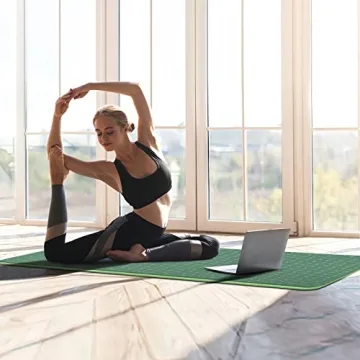 QMKGEC Yoga Mat 8mm TPE Eco Friendly Non-Slip Exercise Mat