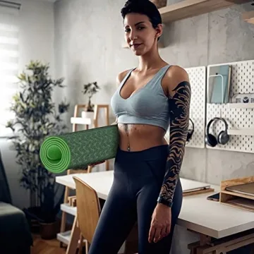 QMKGEC Yoga Mat 8mm TPE Eco Friendly Non-Slip Exercise Mat