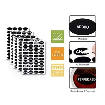 200 Printed Spice Labels - Waterproof, Customizable & Complete Set