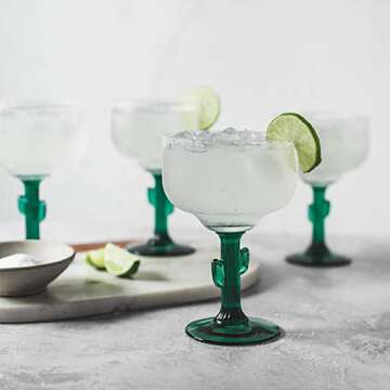 Libbey Cactus Margarita Glasses Set for Fun Gatherings