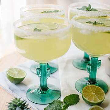 Libbey Cactus Margarita Glasses Set for Fun Gatherings
